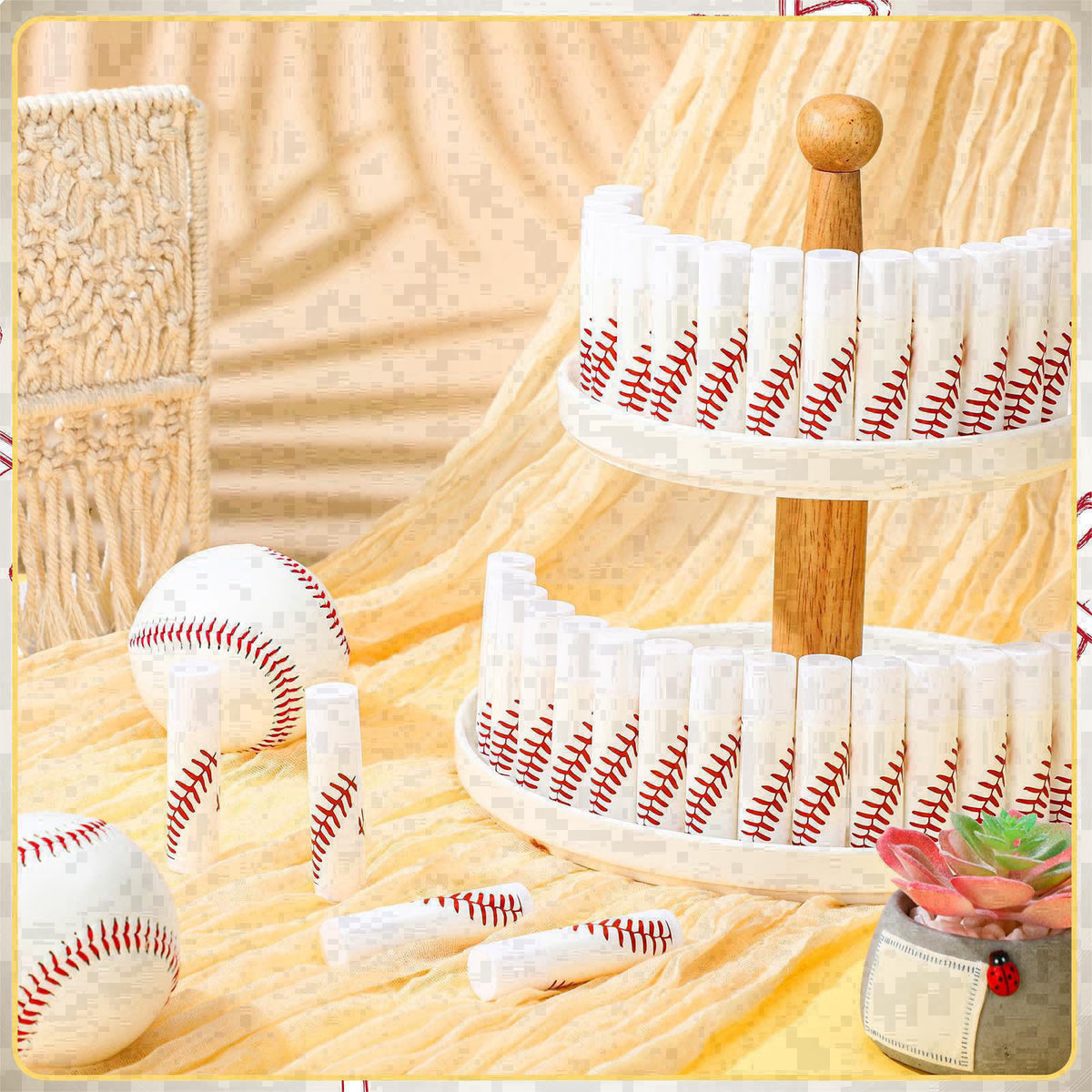 Heigble 144 Pcs Baseball Lip Balm Hand Cream Party Favor Gifts – alternate angle