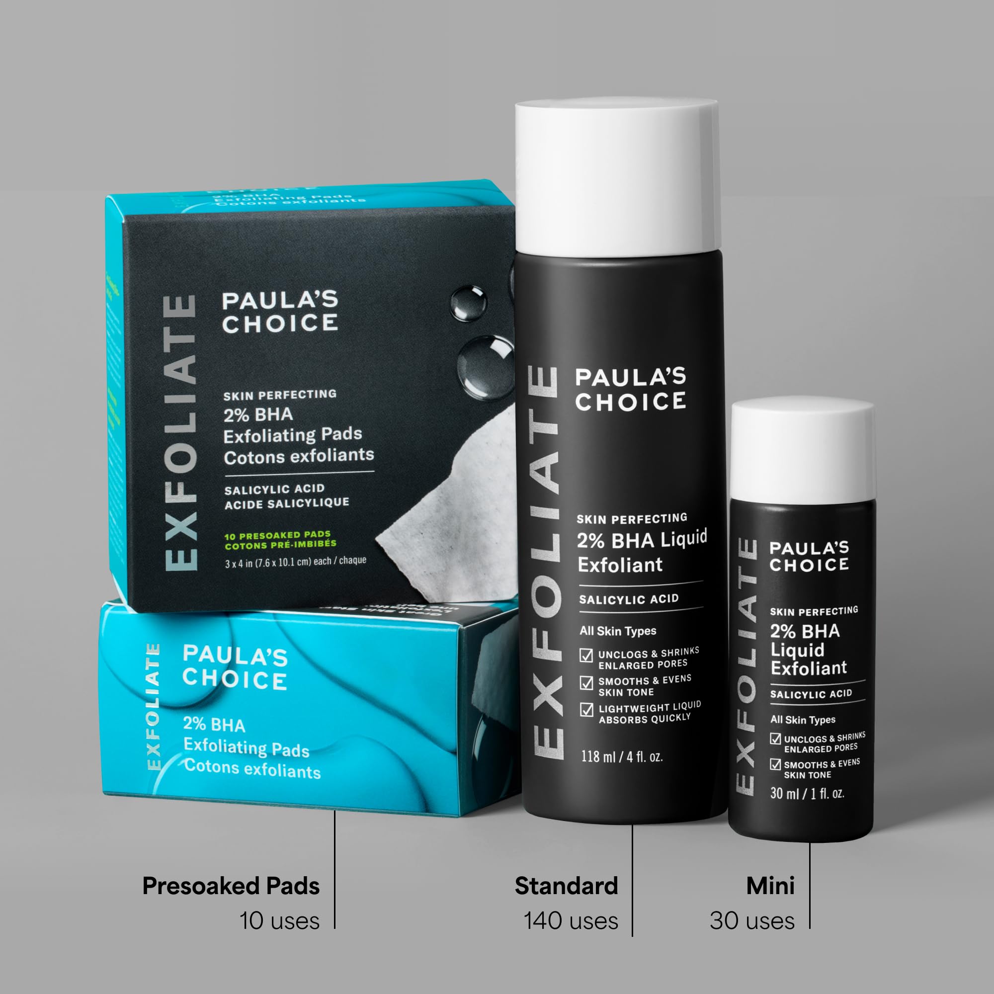 Paula's Choice Skin Perfecting 2% BHA Liquid Exfoliant bottle, 4oz, for smoother, clearer skin with salicylic acid.