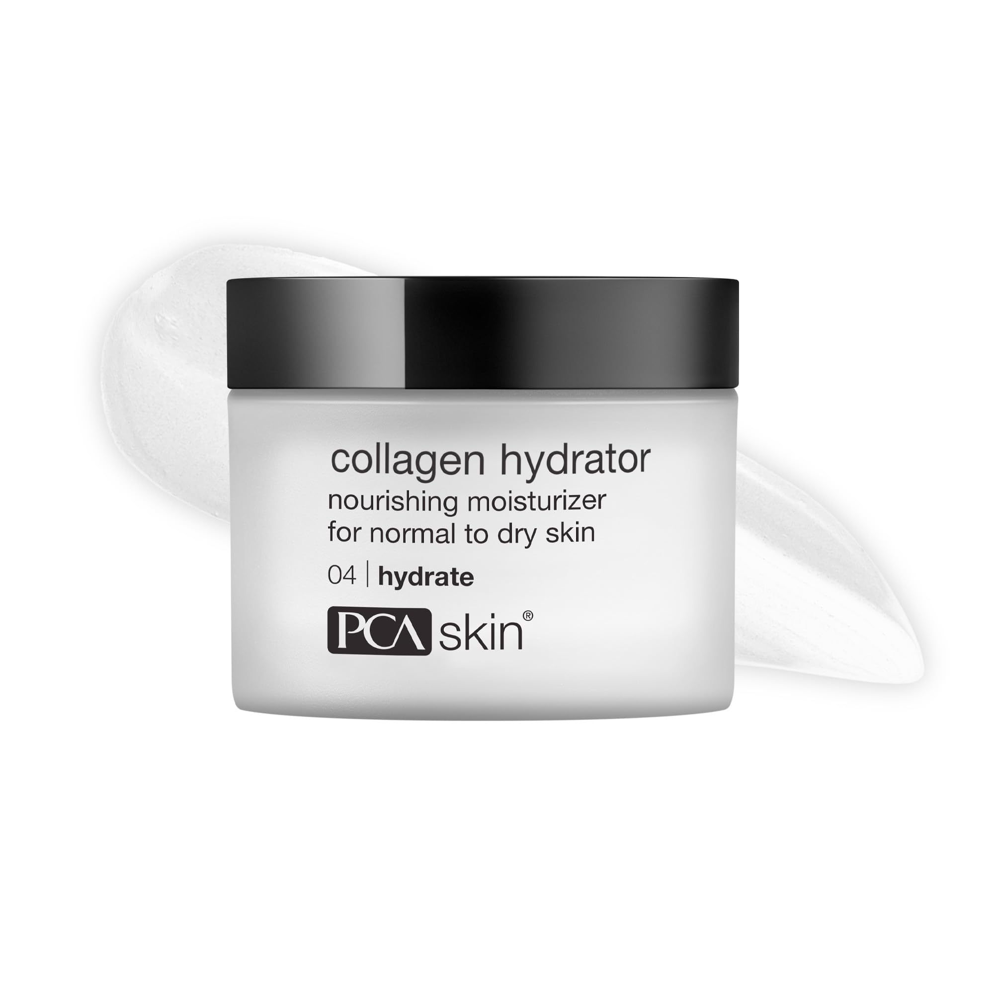 PCA SKIN Collagen Hydrator face cream in a 1.7 oz tub, moisturizing skincare product with a smooth, creamy texture.