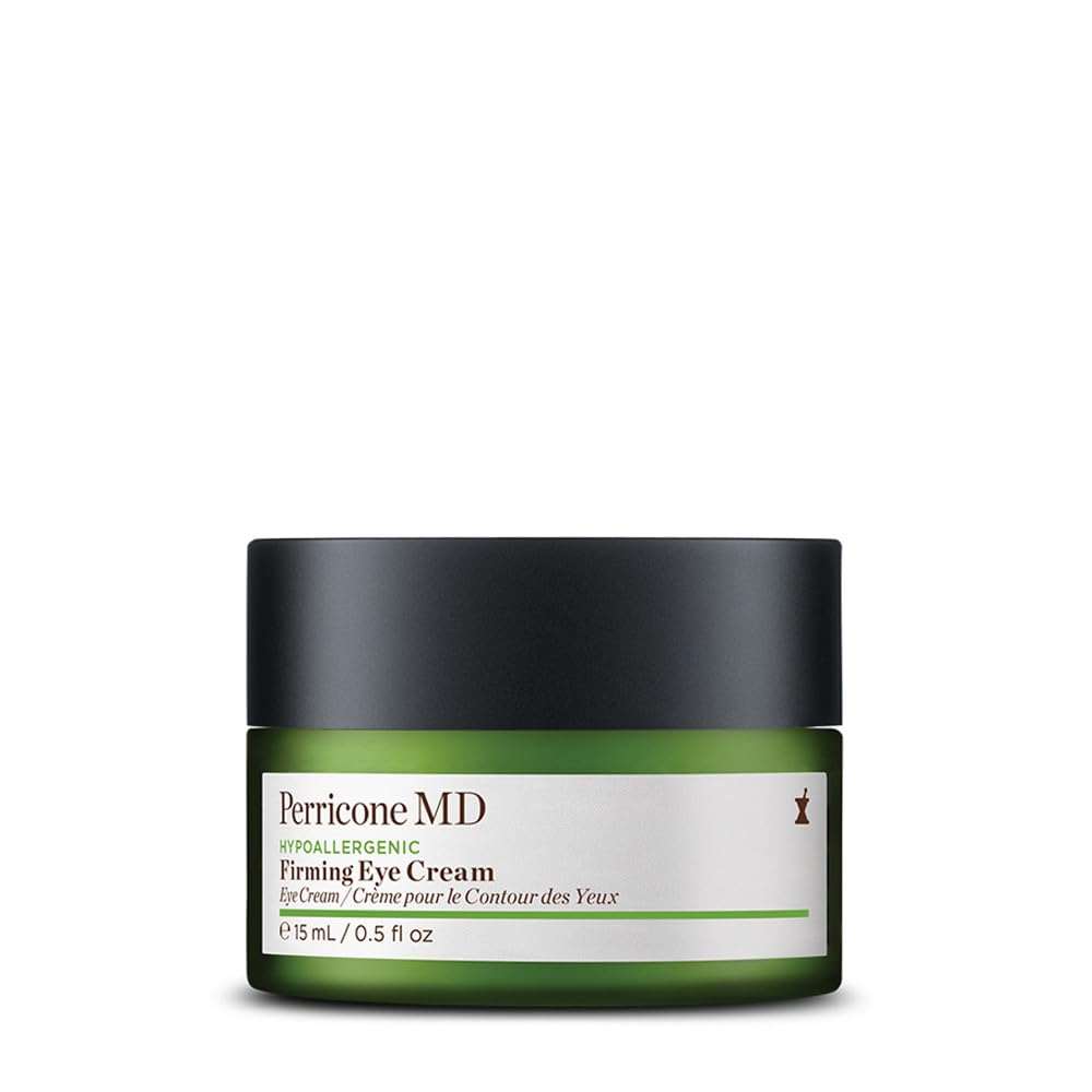 Perricone MD Firming Eye Cream with Hyaluronic Acid in 0.5oz jar, designed to hydrate and tighten the delicate eye area.
