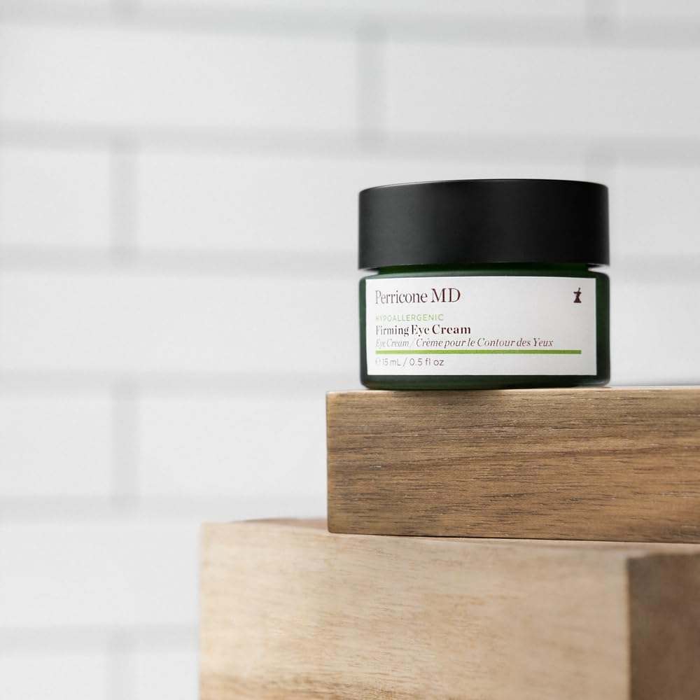 Perricone MD Firming Eye Cream with hyaluronic acid in a 0.5oz jar, designed to hydrate and tighten the delicate eye area.