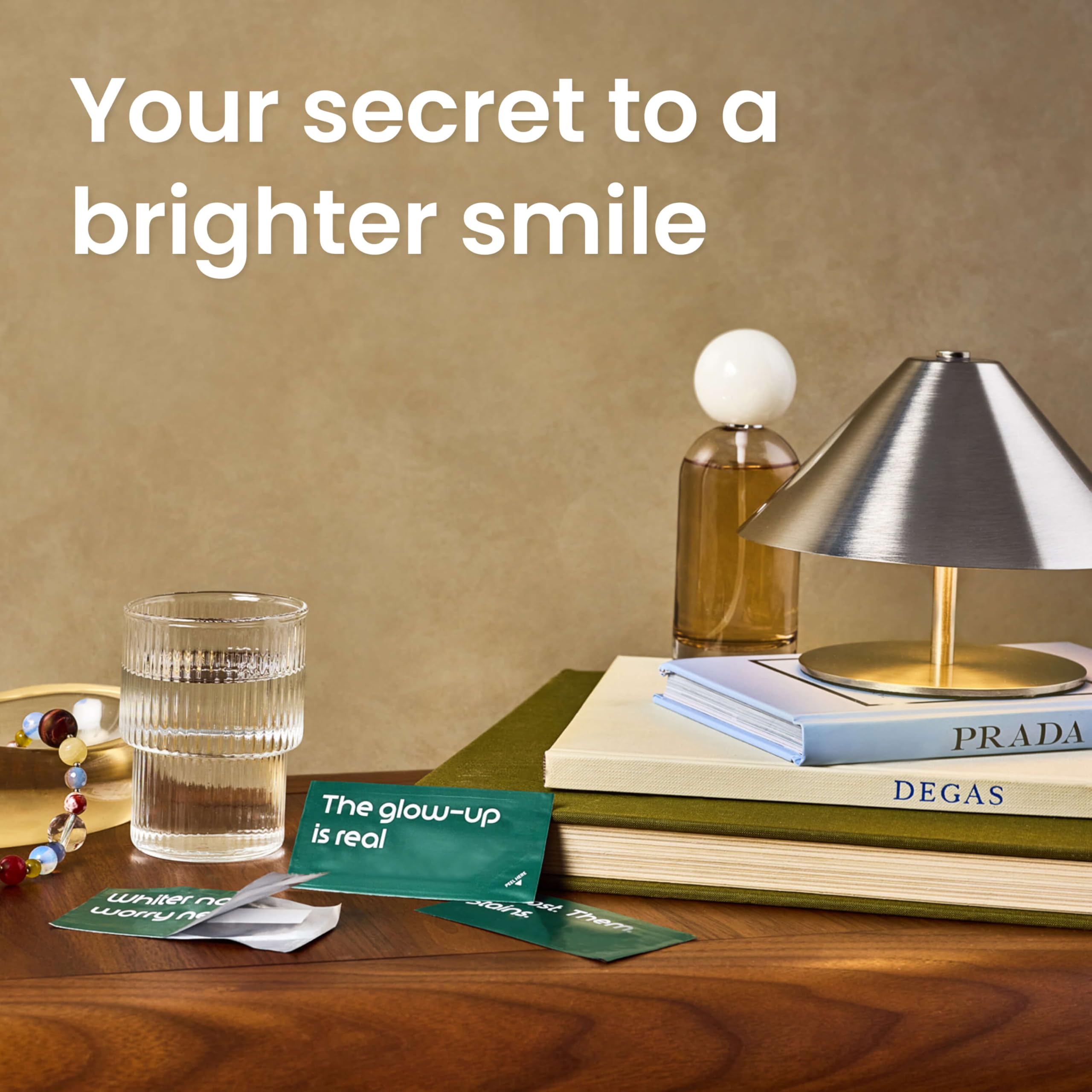 Quip dissolvable whitening strips for teeth with 20 treatments, designed to brighten and whiten your smile naturally.