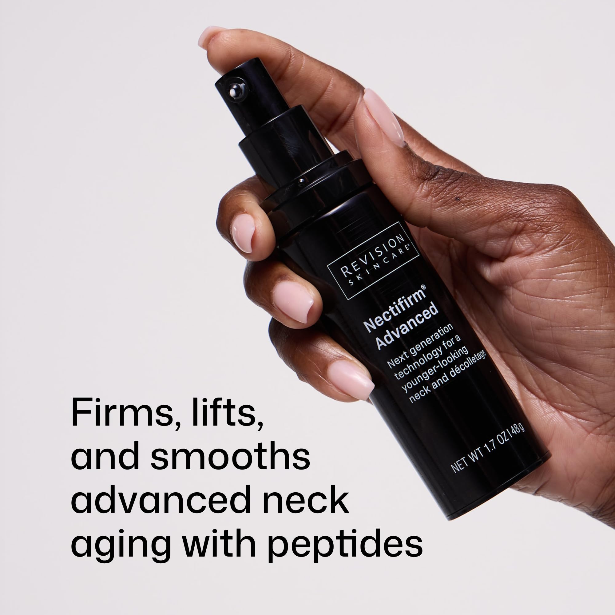Revision Skincare Nectifirm Advanced neck cream in 1.7oz jar, moisturizing and firming skin for the neck area.