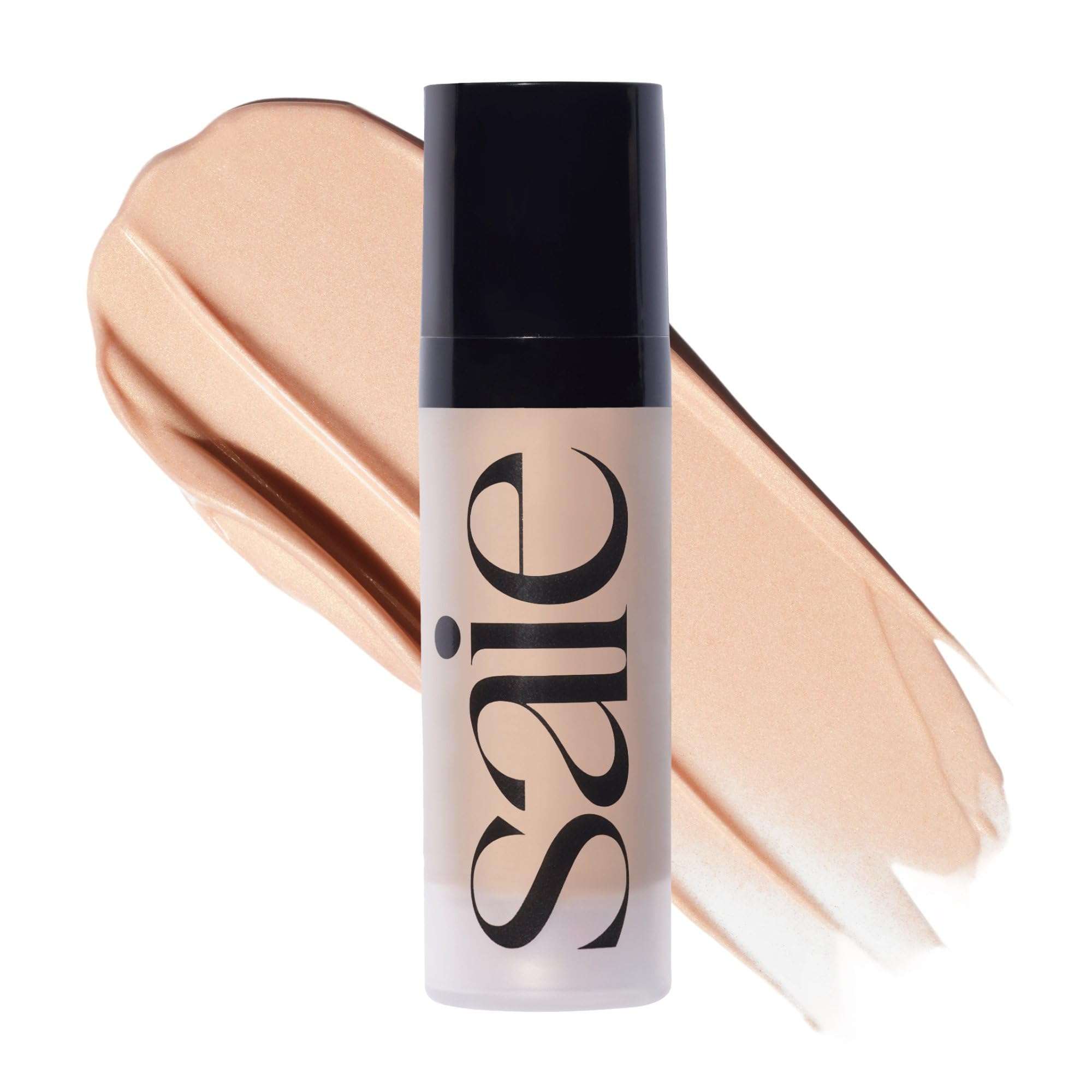Saie Mini Glowy Super Gel Primer with Vitamin C for radiant, smooth skin, designed for face shaping makeup application.