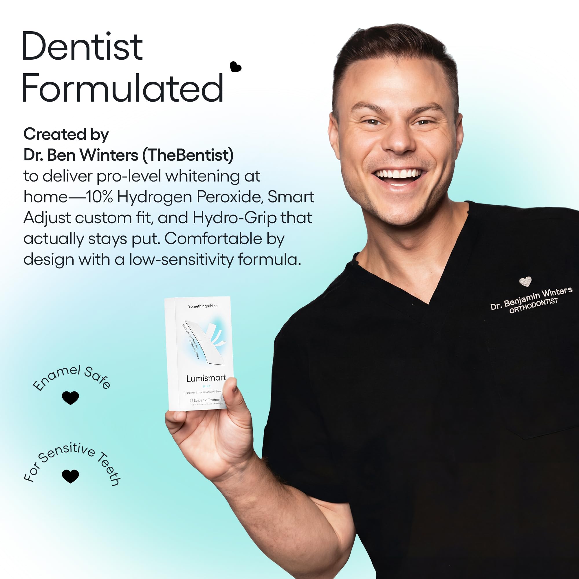 Lumismart Watermelon Whitening Strips for teeth, 42 treatments, natural-looking tooth whitener by Something Nice