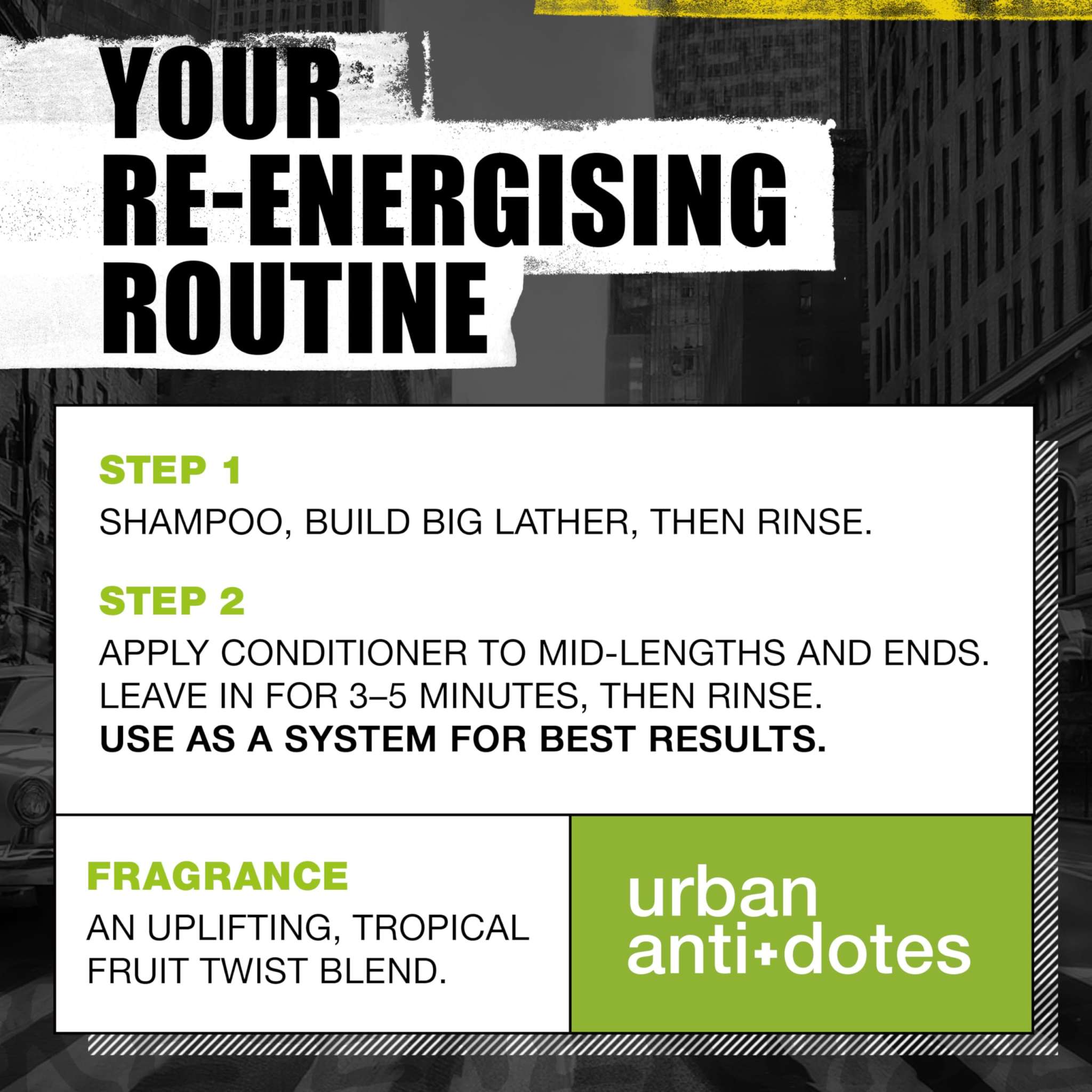 TIGI Bed Head Re-Energize Shampoo and Conditioner set for revitalizing hair, featuring sleek bottles of hair cleaner and conditioner.