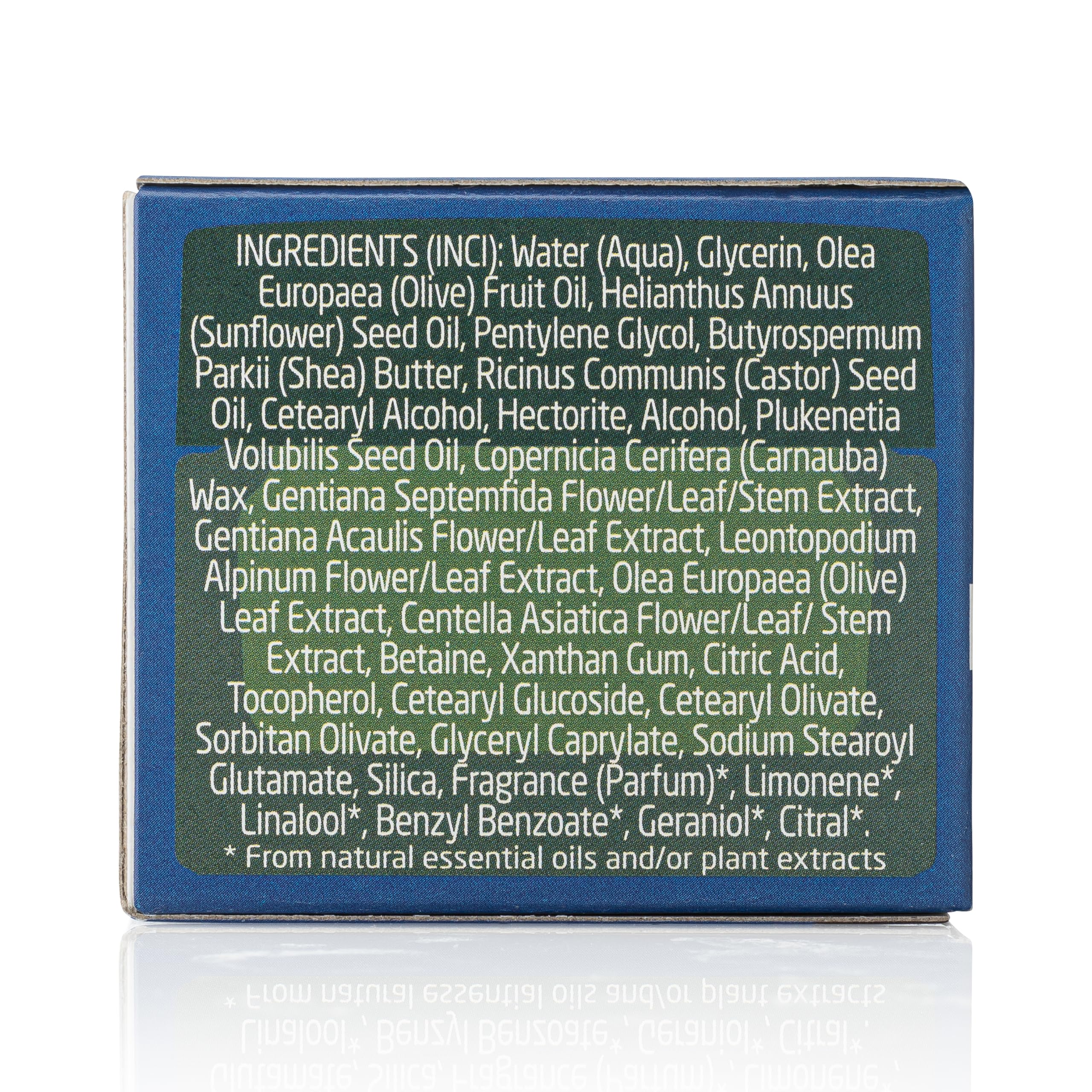 Weleda Rejuvenating Day Cream with blue gentian and edelweiss, a nourishing skin moisturizer in a white jar with natural ingredients.