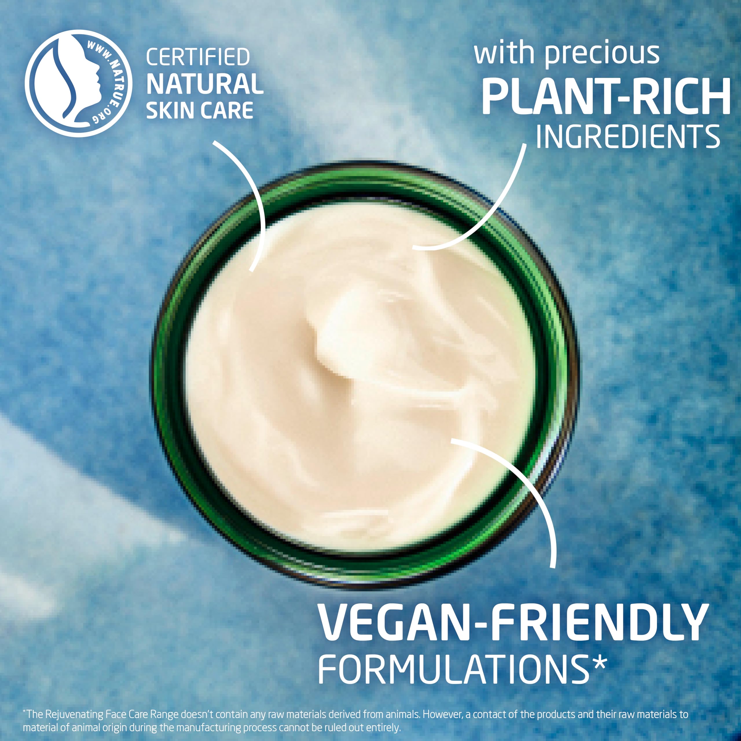Weleda Rejuvenating Day Cream with blue gentian and edelweiss, a nourishing skin moisturizer in a jar with natural ingredients.