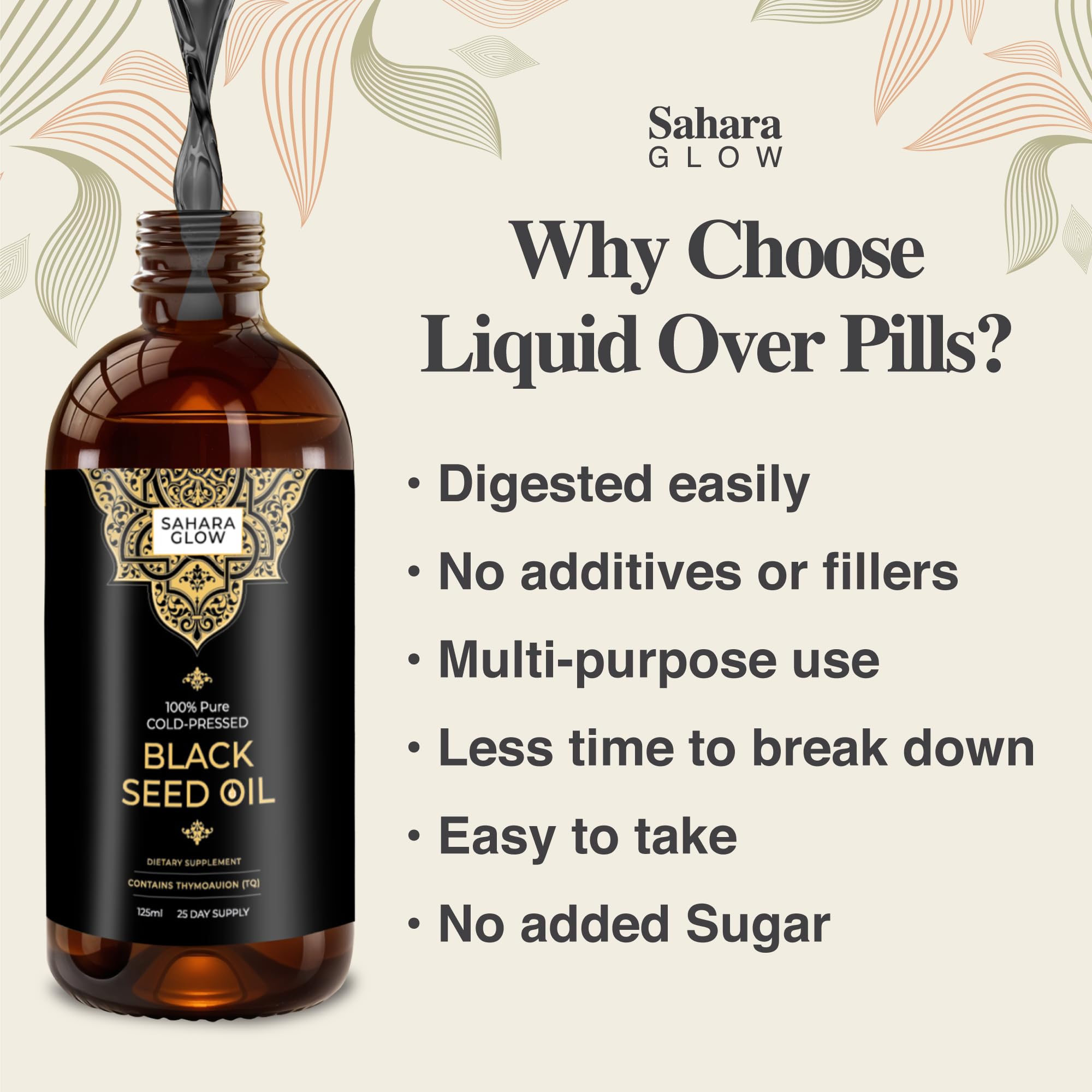 Zamann Naturals Black Seed Oil 4.2oz bottle, 100% pure edible vegetable oil, with black seed seeds on the label.